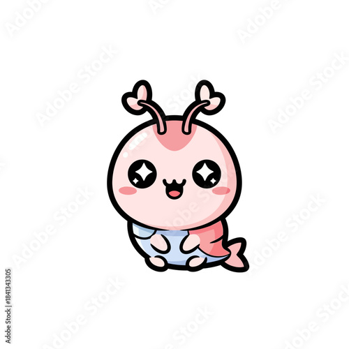 set 3 shelled animal popular kawaii illustration krill
