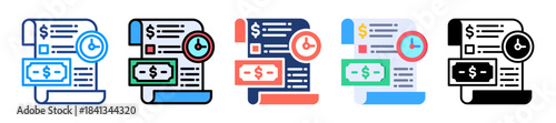 Payment History Icon Sheet Multiple Style Collection 