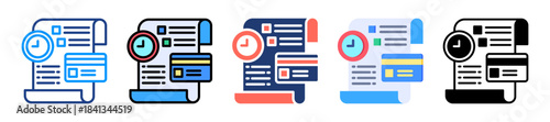 Credit History Icon Sheet Multiple Style Collection 