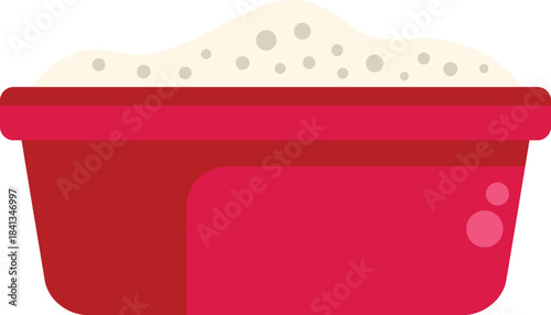 Sandbox full of sand isolated on white background, childrens toy for summer outdoor games, vector illustration in flat style
