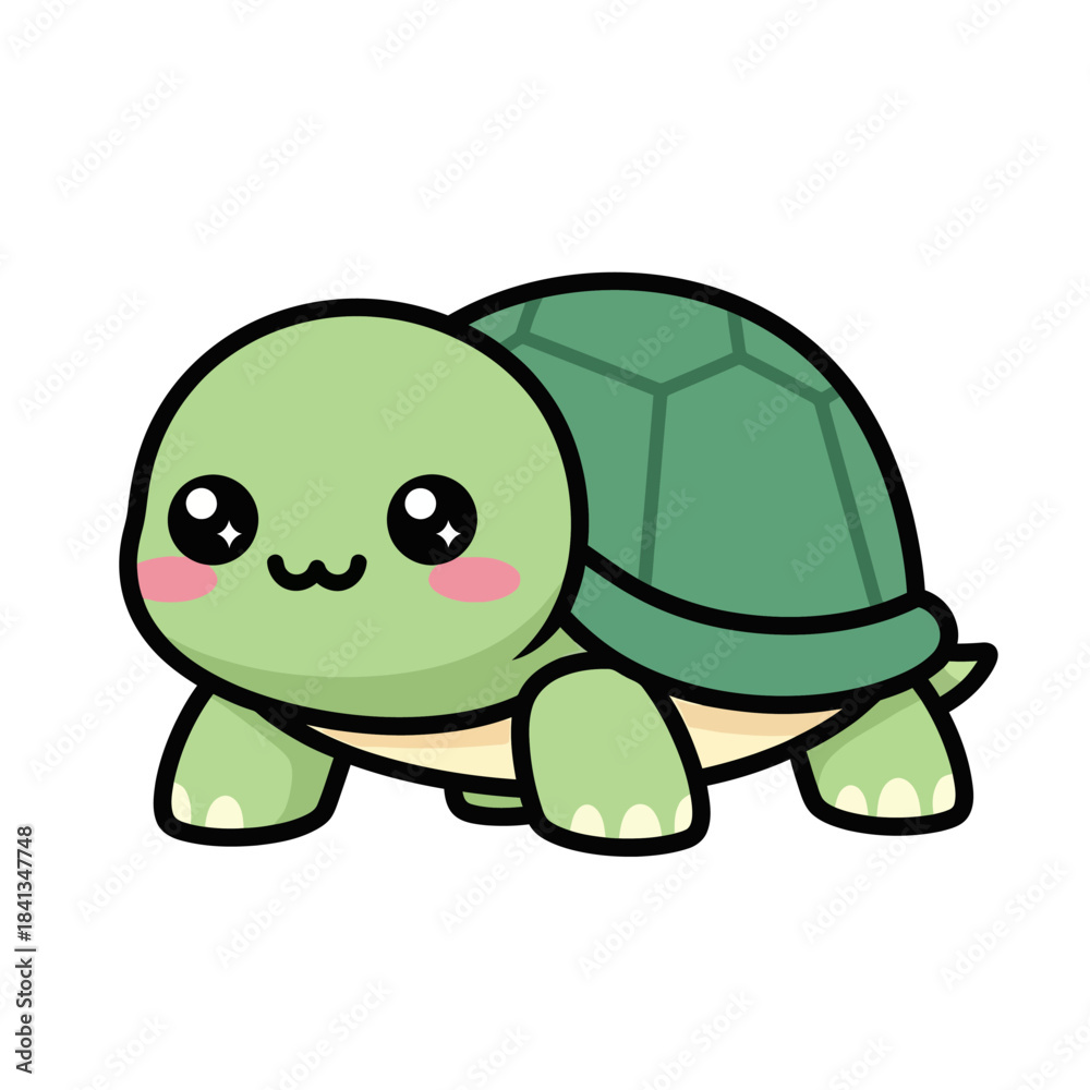 Fototapeta premium set 4 shelled animal popular kawaii illustration