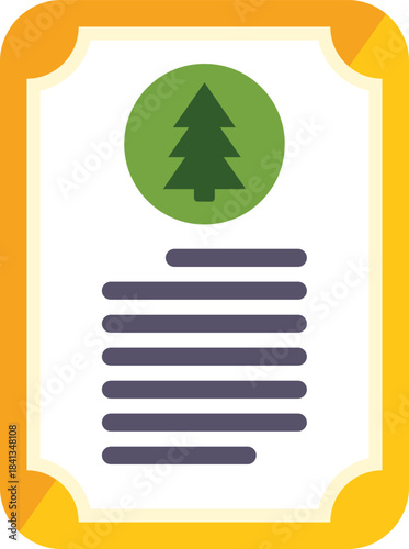 Official document with a green tree symbol is outlining guidelines and regulations for sustainable forestry practices