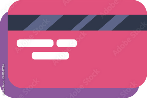 Pink credit card is lying flat, representing the concept of online payment
