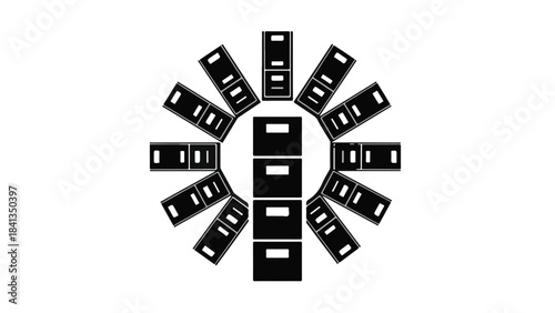 Modern geometric pattern design with radiating rectangles creative concept for graphic design and organization