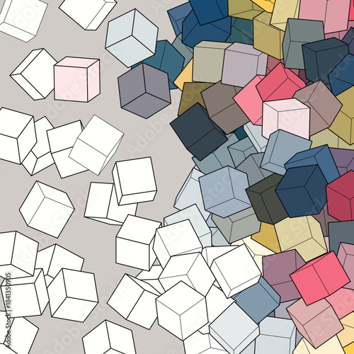 Color background from cubes. polygonal style. Design element. eps 10