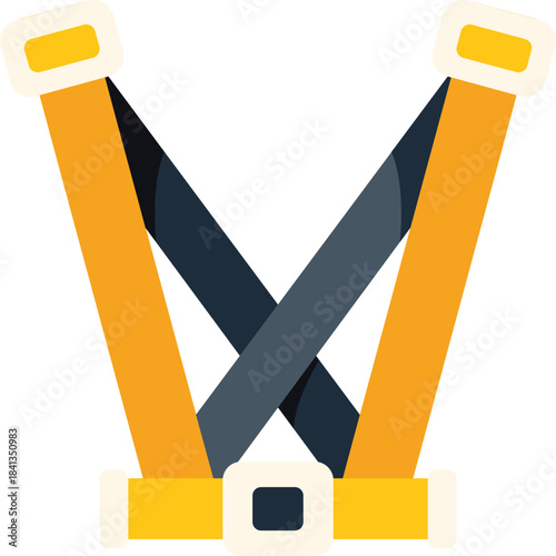 Yellow safety harness icon representing protection equipment for working at height