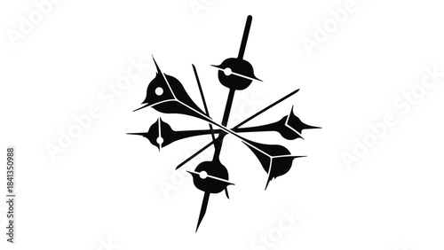 Abstract modern starburst design element black and white illustration for creative projects and graphic design