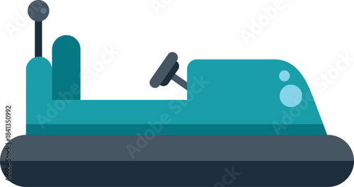 Illustration of a bumper car hovercraft amusement park ride