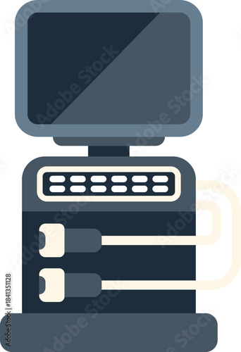 Medical ultrasound machine showing a blank screen for diagnosis, used to examine patients and provide imaging for medical professionals