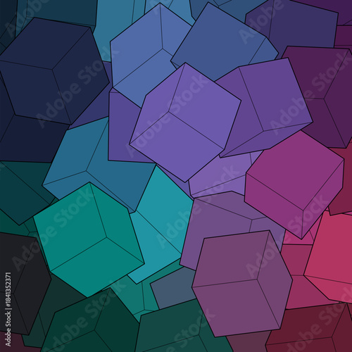 Geometric background with color cubes. Design element. eps 10