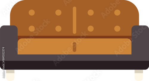 Brown sofa with buttons illustrating comfort, relaxation, and interior design