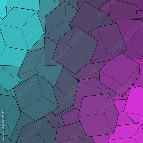 Color background from cubes. Vector illustration for your graphic design. Vector illustration for your graphic design. eps 10