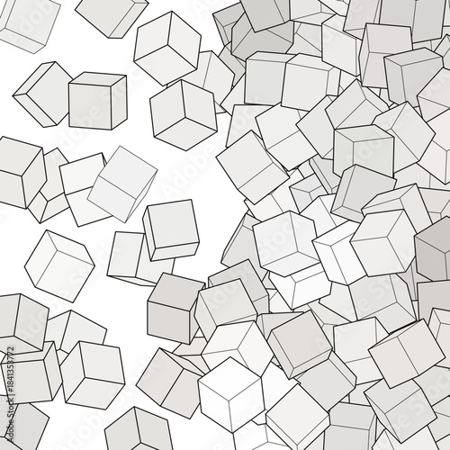 Geometric gray background. Cubes. Template, layout. eps 10