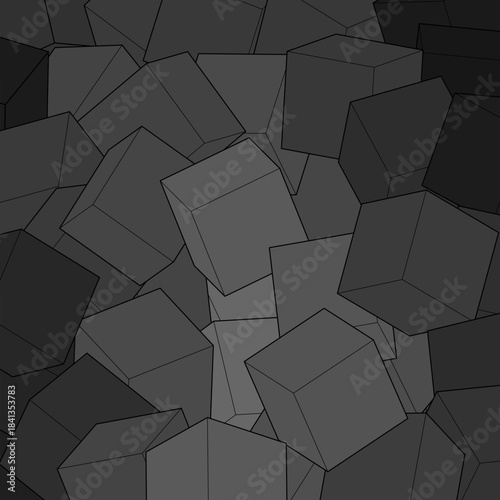 Geometric gray background. Cubes. Template, layout eps 10
