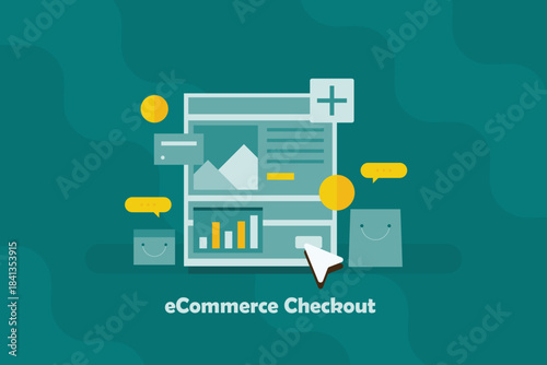 Business tracks conversions on ecommerce website to improve future sales, Customers make purchases through secure digital payment system.