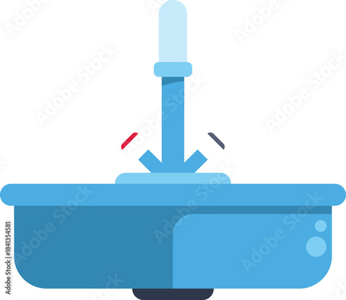 Water pouring from faucet into sink, representing plumbing, hygiene, and water conservation