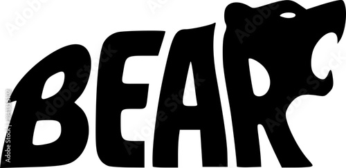 Creative BEAR Wordmark Logos Forming Bear Shapes in Minimal Black Vector