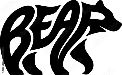 Creative BEAR Wordmark Logos Forming Bear Shapes in Minimal Black Vector