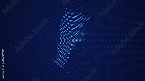 Digital Argentina Map with Dotted Flicker and Scale Reveal Animation