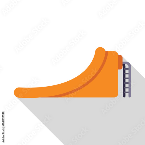 Inflatable orange water slide with ladder providing summer fun and excitement