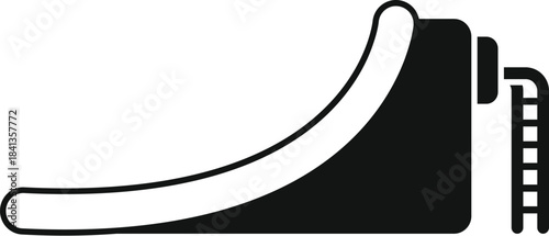 Inflatable water slide with ladder, offering refreshing entertainment during hot summer days