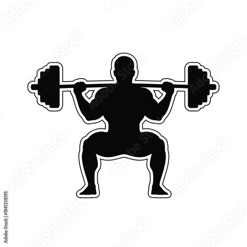 Man doing squats with a barbell