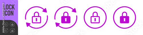 Refresh lock sync icon with circular arrows icon | for security, secure update, encryption, privacy settings, data synchronization, and password changes. Ideal for web and apps