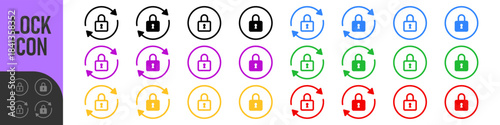 Refresh lock sync icon with circular arrows icon | for security, secure update, encryption, privacy settings, data synchronization, and password changes. Ideal for web and apps