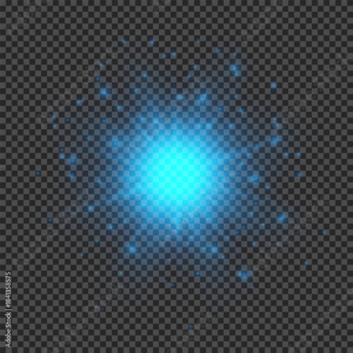 Light effect of blue lens flares