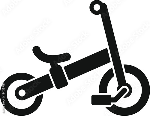 Silhouette of a balance bike promoting active play and developing gross motor skills in young children