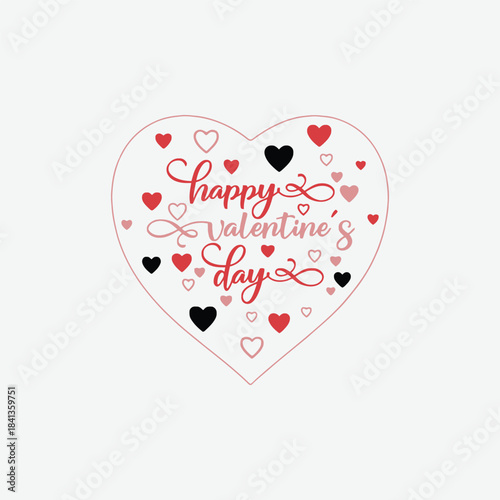 Happy Valentine’s Day heart sticker. Perfect for cards, scrapbooking, decorations, and Valentine-themed projects.
