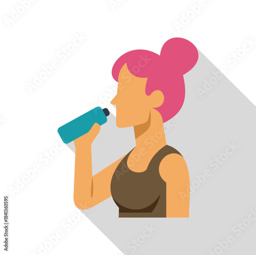 Sportswoman drinking water after training, staying hydrated and healthy lifestyle concept