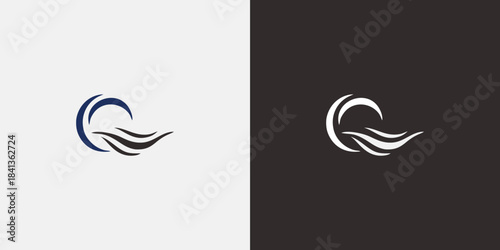 Abstract logo wave or moon symbol