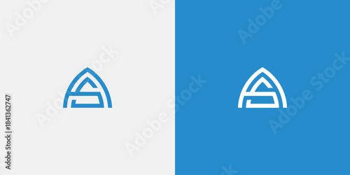 Abstract initial AS logo two versions