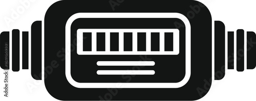 Black water meter measuring water consumption in pipes for home usage