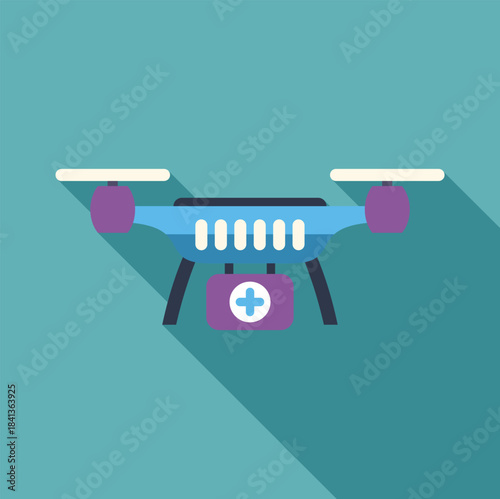 Medical drone quickly delivering first aid kit, providing efficient and rapid emergency healthcare services in remote or difficult to reach areas