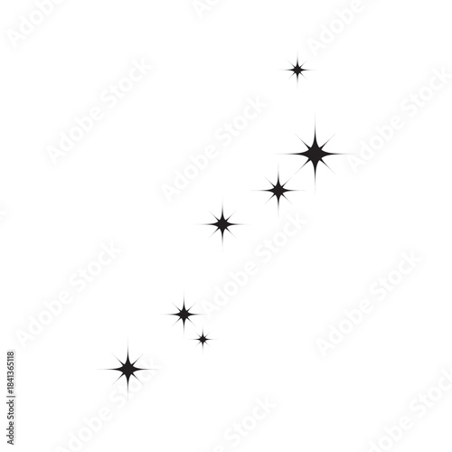 Isolated Fireworks Stars Against Clean White Background