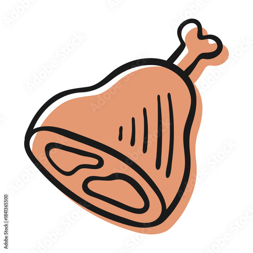 Hand Drawn Doodle Meat Icon