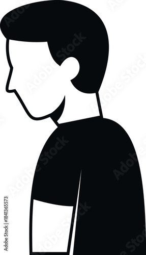 Man looking down in silhouette, representing concepts of sadness and anxiety