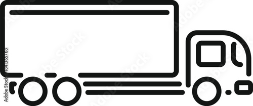 Simple black and white icon of a delivery truck moving fast, perfect for representing transportation and logistics