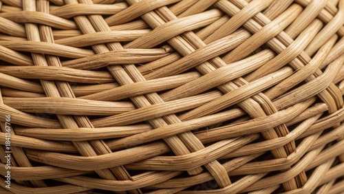 Wicker Basket Texture with Woven Rattan and Bamboo Pattern
