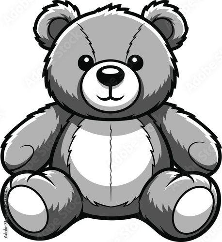 Cute Teddy Bear Plush Toy Cartoon Vector Illustration