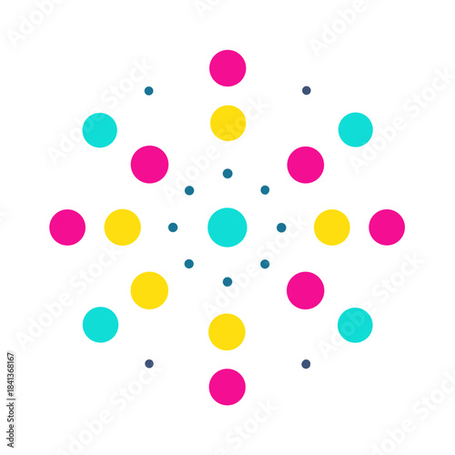 arranged dots simulating quantum physics diagrams