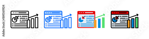 Web Analytics Icon Collection Set Different Style