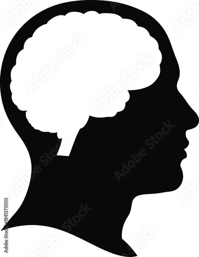 Human Head Silhouette With Brain Intelligence Concept Vector