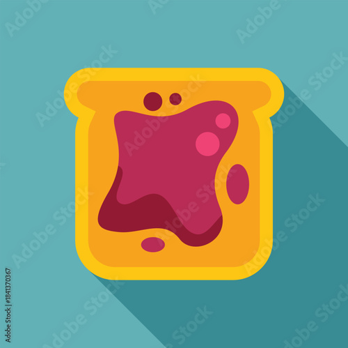 Slice of toasted bread topped with sweet berry jam on a blue background