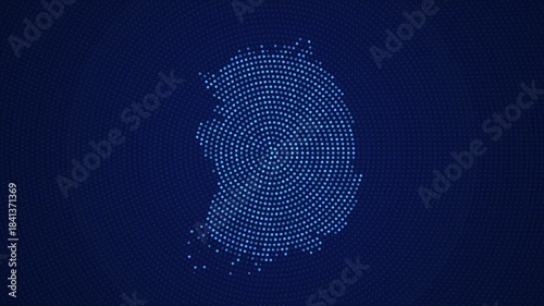 Digital South Korea Map with Dotted Flicker and Scale Reveal Animation
