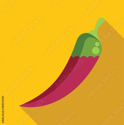 Red chili pepper vector illustration presenting spicy hot vegetable concept