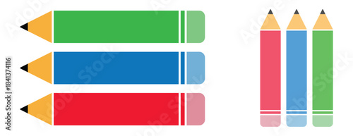 Colorful Writing and Drawing Pencils, School and Creative Stationery Items