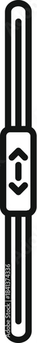 Vertical scrollbar with arrows, representing interface navigation and user experience
